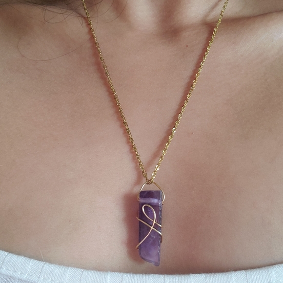 Handmade amethyst necklace - Picture 2 of 2